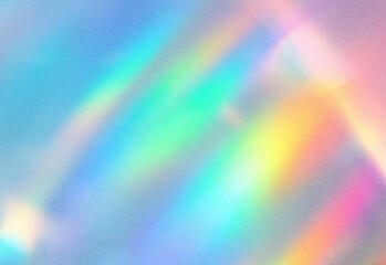 Obraz premium Abstract colorful light spectrum with soft grain texture and dreamy rainbow reflections on a frosted surface, creating a vibrant, ethereal mood for creative modern design projects