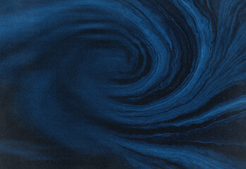 Close-up abstract blue swirl texture featuring a flowing vortex of deep navy and cobalt tones with subtle speckles, evoking motion, depth, and modern digital artistry.