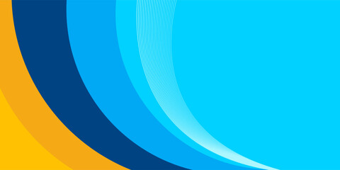 3D blue yellow abstract background overlap layer on bright space with flowing waves effect decoration. Modern graphic design element cutout style concept for web banner, flyer, card, or brochure cover
