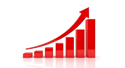 business graph with red arrow