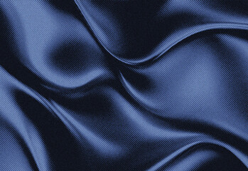 Close up of luxurious blue velvet fabric with soft folds and rich texture, showcasing smooth drape, subtle sheen, and deep color for upscale fashion and refined interior design
