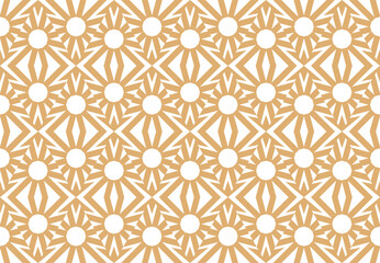 The geometric pattern with lines. Seamless vector background. White and golden texture. Graphic modern pattern. Simple lattice graphic design