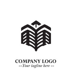 Building Logo Symbol in Black on the White Background with Modern Minimal Architecture Design