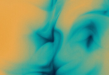 Abstract close up of a vibrant blue and orange fluid pattern with soft curves and blurred edges, creating a versatile background texture for graphic design, branding and marketing