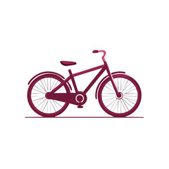 Fototapeta premium Elegant Maroon Bicycle Isolated on White Simple Modern Transportation Creative Design
