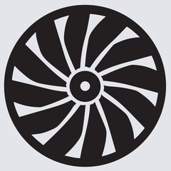 turbine silhouette vector art illustration, wheel of the wheel of a car