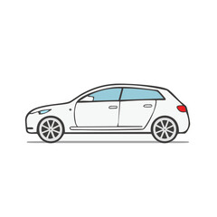 Fototapeta premium White Hatchback Car Illustration Simple Automotive Vehicle Image
