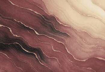 Close up texture of desert sand showing layered dune ridges in warm brown tones, capturing abstract wind sculpted patterns and organic waves for creative design and editorial use © DesignSells