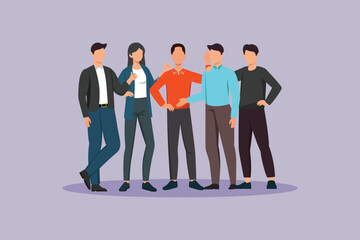 community with solid members. community concept. colored flat vector illustration isolated