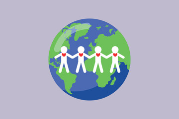 community with love. community concept. colored flat vector illustration isolated