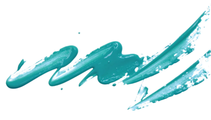 textured abstract blue color paint stroke isolated on transparent background, png