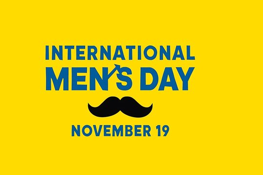 International mens day november 19 with moustache graphic
