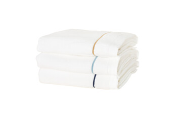 Stack of white towels isolated on transparent background