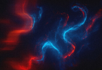 Vibrant abstract cosmic nebula with swirling red and blue gas clouds and a starry background delivering dramatic space inspired texture for design, science and technology projects