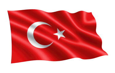 Waving Flag of Turkey Isolated Cutout Transparent PNG