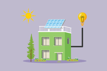 sustainability home concept. colored flat vector illustration isolated