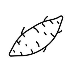 Minimalist sweet potato outline, perfect for icon or logo design
