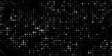 Night starry sky with bright stars. Vector stars on dark black background