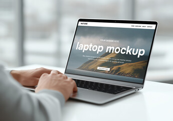 Close up of a laptop &ndash; mockup