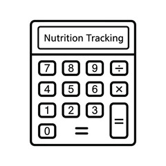 Nutrition tracking calculator, a tool for health and dietary management in line art
