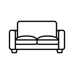 Simple line drawing of a modern sofa