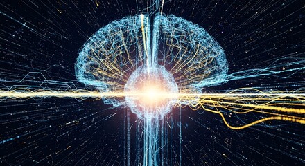 Abstract digital brain with neural network energy flow