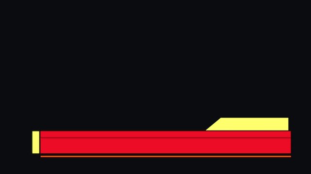 Colorful simple minimalistic lower third animation in UHD. Empty lower third for custom messages text animated ready to use. simple lower third vanishing in 3840x2160 title strap infographic. 