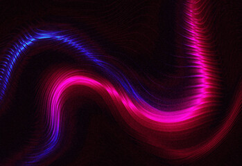 Abstract neon light trail in a dark space showing flowing pink and blue curves with glow, dynamic energy, futuristic design suitable for technology, science, and branding visuals