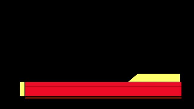 Colorful simple minimalistic lower third animation in UHD. Empty lower third for custom messages text animated ready to use. simple lower third vanishing in 3840x2160 title strap infographic. 