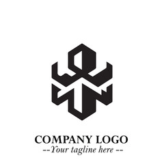 Building Logo Symbol in Black on the White Background with Modern Minimal Architecture Design