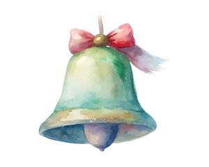 Watercolor Festive bell vector illustration