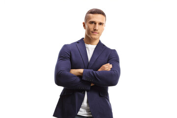 Young man posing with crossed arms