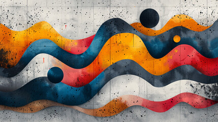 Abstract wavy design on textured background.