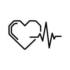 Heartbeat line icon health and medical symbol