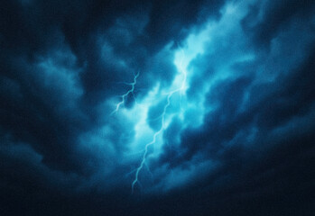 Stunning blue cosmic storm featuring electric lightning-like fissures across a starry deep space backdrop, evoking energy, motion, vastness, and astronomical wonder