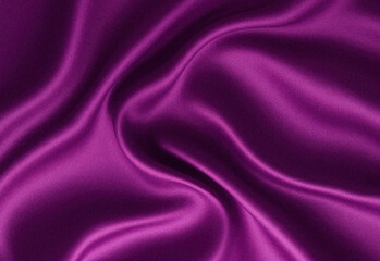 Close-up of luxurious purple satin fabric with smooth flowing folds, rich color, soft reflections, and sleek sheen, illustrating elegant textile texture for fashion projects