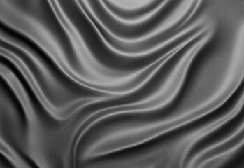 Close-up of smooth silk fabric with flowing folds in grayscale, showcasing texture, soft sheen, and abstract drape, perfect for backgrounds, fashion design, and textile ideas.