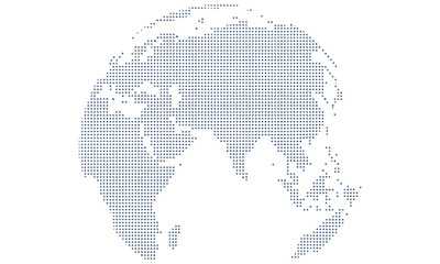 World Map Dotted Design – Abstract Halftone Globe Vector Background