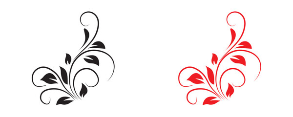 Minimal botanical leaf line art vector. Tattoo flower icon. simple botanical line drawings featuring delicate leaves and branches, ideal for logos, tattoos, invitations, and modern decor.eps10