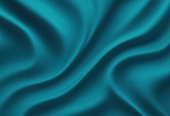 Close up of teal fabric with smooth flowing folds and soft shadows, highlighting luxurious texture, elegant drape, and stylish look suitable for fashion, or design work