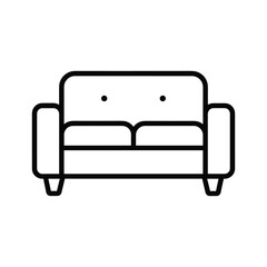 Line art illustration of a sofa or couch
