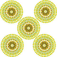 Colorful Mandala Floral Pattern – Geometric Circular Ornament, Decorative Dot Mandala Vector Set