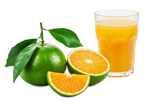 A vibrant still life of the green-skinned Vietnamese king orange and its bright, juicy interior.