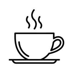 Hot coffee cup with steam icon