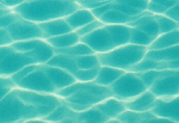 Crystal clear turquoise pool water surface with gentle ripples creating shimmering patterns, inviting a refreshing summer mood for travel, lifestyle, and outdoor water projects