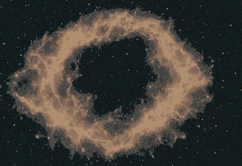 Stunning image of a luminous circular dust ring in deep space, revealing intricate particle arcs and a bright halo against a vast starry backdrop for astronomy art and education © DesignSells