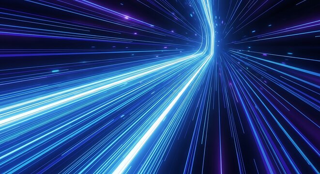 Abstract digital tunnel of light and speed futuristic technology