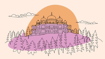 Vector illustration of an old house