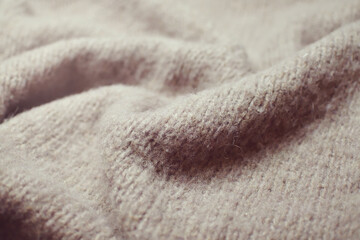 ニットセーターのテクスチャ　メリヤス編み　冬物衣類　羊毛