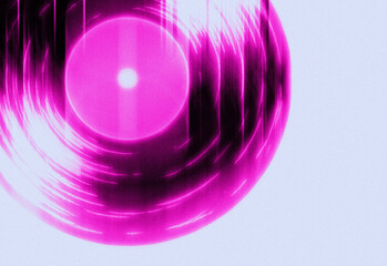 Abstract neon pink circular ripple pattern with concentric rings and subtle grain texture, vibrant futuristic composition ideal for tech branding, digital art and backgrounds